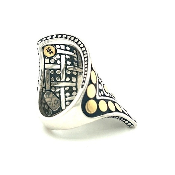 John Hardy 18K solid gold and sterling silver Jaisalmer Dot Contour wrap ring - Picture 4 of 5
